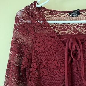 Small, red Rue 21 lace dress